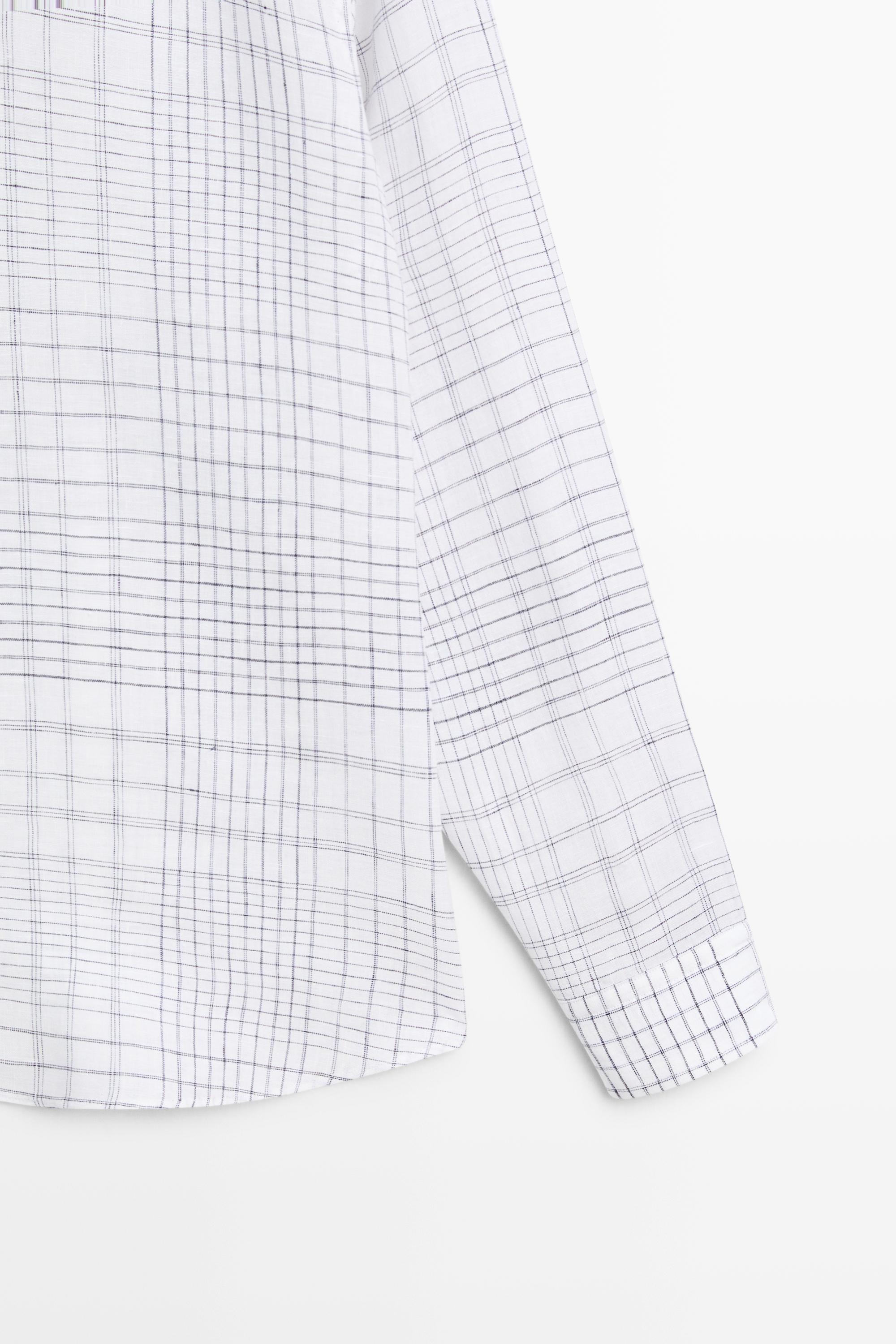 Chemise regular fit à carreaux 100 % lin